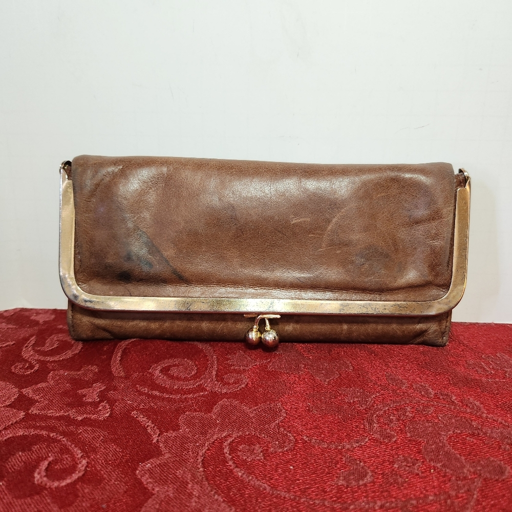 Hobo International Rachel Continental Brown Leather Trifold Wallet